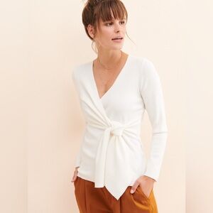 TheRiver Nora Wrap Sweater Ivory